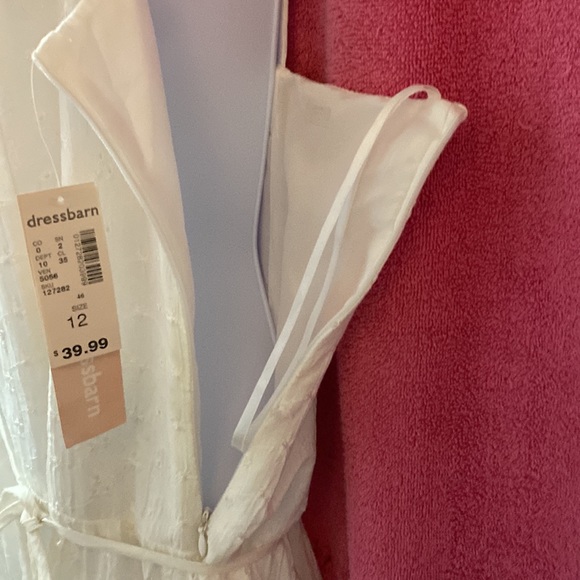 Dressbarn White Lacey Dress Size 12 - Picture 2 of 9
